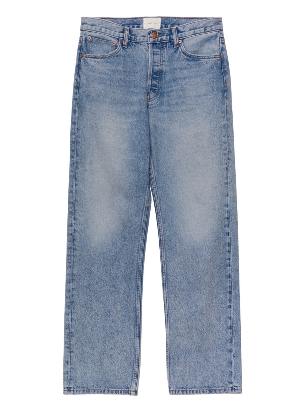 Doen Light Blue Straight-Leg Cropped Jeans Organic Cotton 28